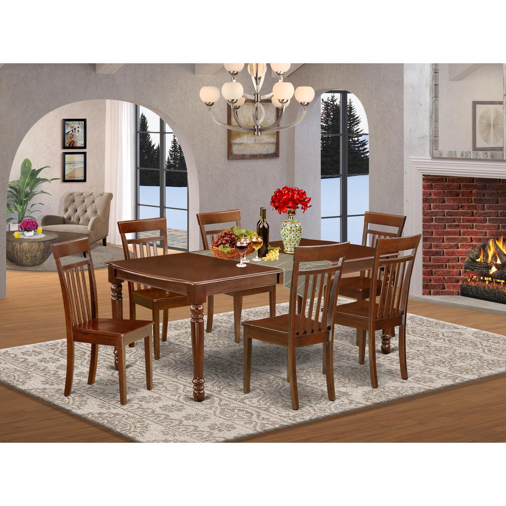 Dining Room Set Mahogany DOCA7-MAH-W By East West Furniture | Dining Sets | Modishstore