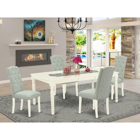 Dining Room Set Linen White DOCE5 - LWH - 15 By East West Furniture | Dining Sets | Modishstore