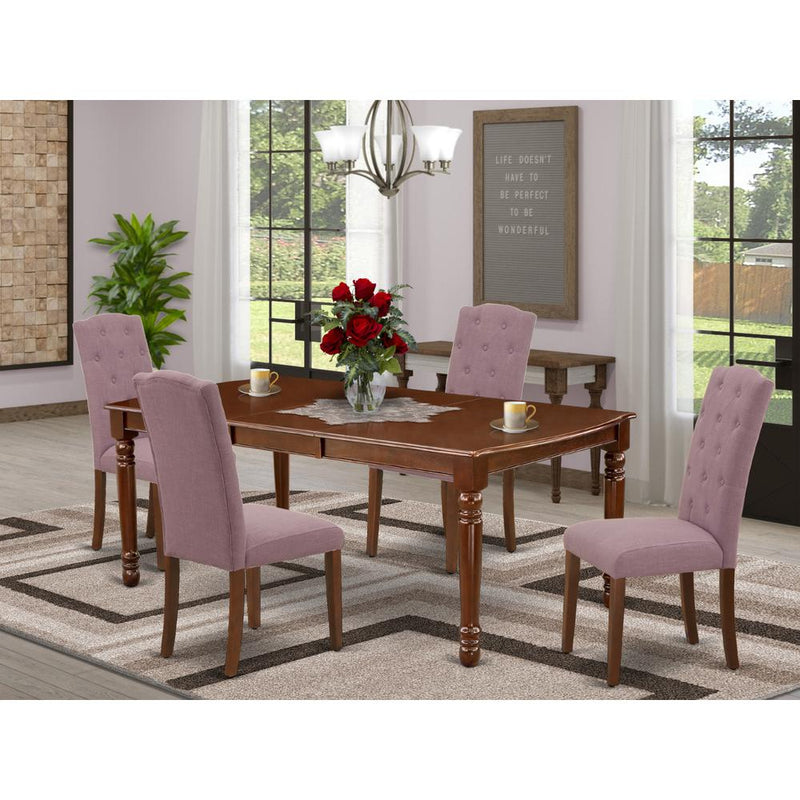 Dining Room Set Mahogany DOCE5-MAH-10 By East West Furniture | Dining Sets | Modishstore
