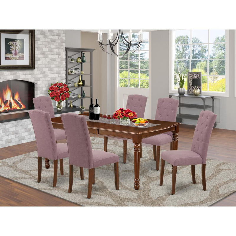 Dining Room Set Mahogany DOCE7-MAH-10 By East West Furniture | Dining Sets | Modishstore