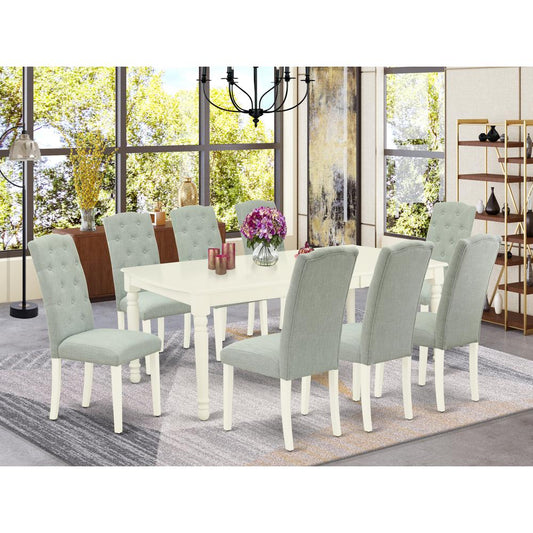 Dining Room Set Linen White DOCE9 - LWH - 15 By East West Furniture | Dining Sets | Modishstore