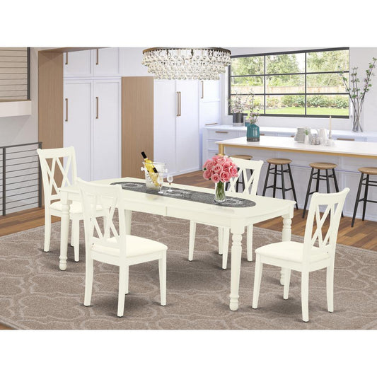 Dining Room Set Linen White DOCL5 - LWH - C By East West Furniture | Dining Sets | Modishstore