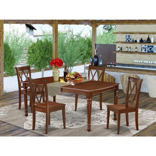 Dining Room Set Mahogany DOCL5-MAH-W By East West Furniture | Dining Sets | Modishstore