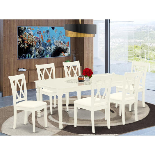 Dining Room Set Linen White DOCL7 - LWH - C By East West Furniture | Dining Sets | Modishstore
