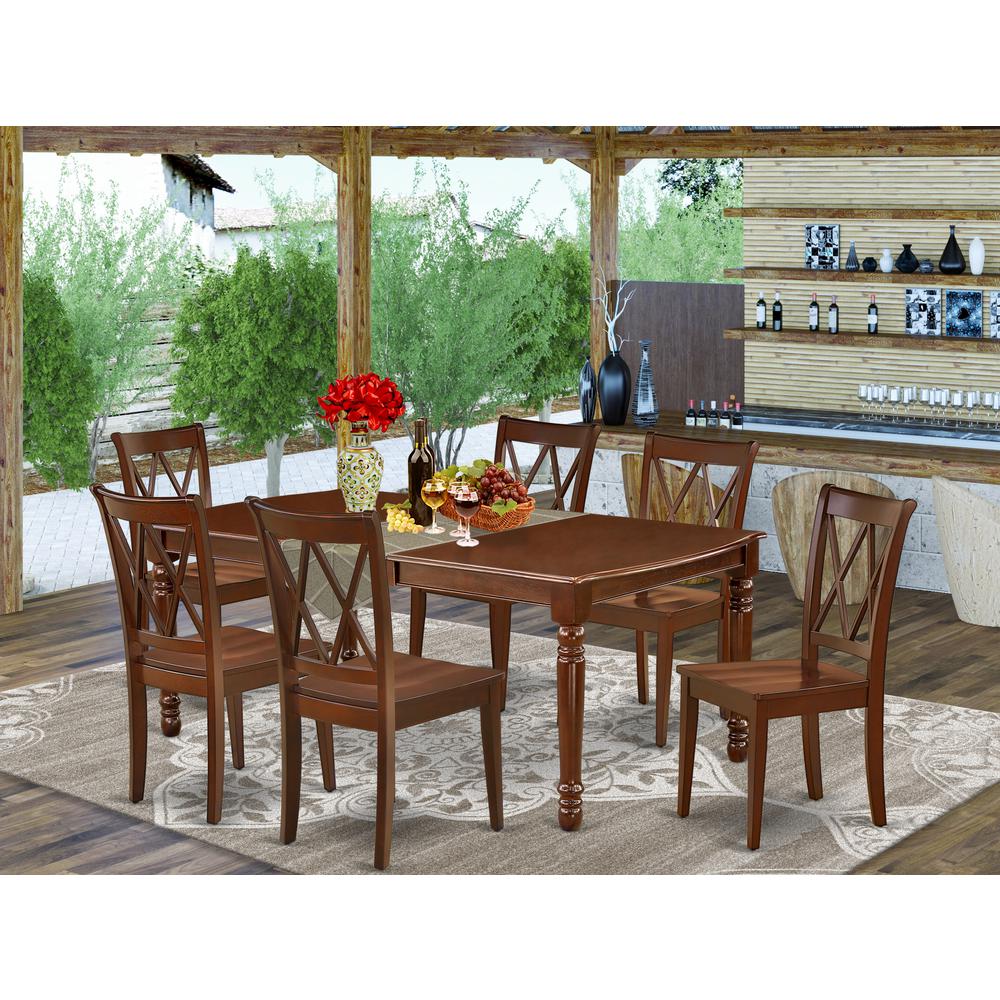 Dining Room Set Mahogany DOCL7-MAH-W By East West Furniture | Dining Sets | Modishstore