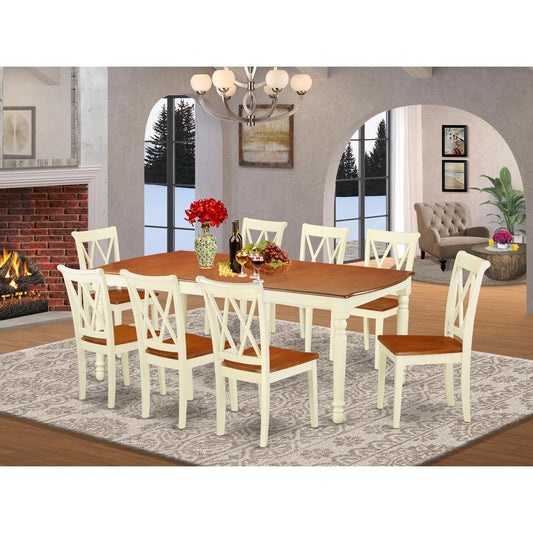 Dining Room Set Buttermilk & Cherry DOCL9-BMK-W By East West Furniture | Dining Sets | Modishstore