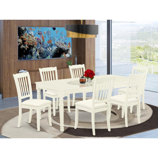 Dining Room Set Linen White DODA7 - LWH - C By East West Furniture | Dining Sets | Modishstore