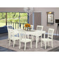 Dining Room Set Linen White DODA7-LWH-W By East West Furniture | Dining Sets | Modishstore