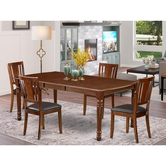 Dining Room Set Mahogany DODU5-MAH-LC By East West Furniture | Dining Sets | Modishstore