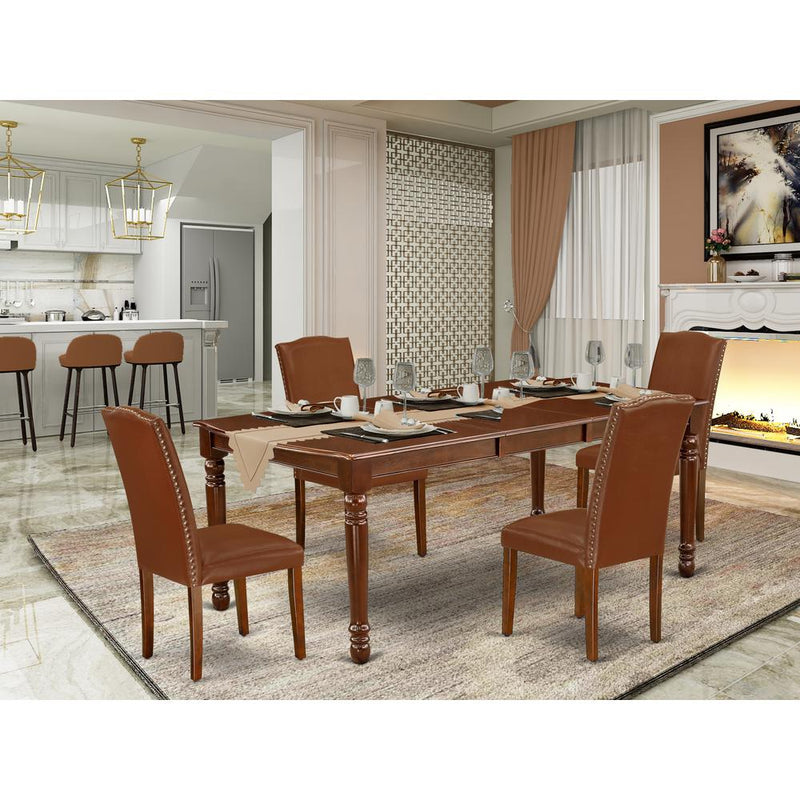 Dining Room Set Mahogany DOEN5-MAH-66 By East West Furniture | Dining Sets | Modishstore
