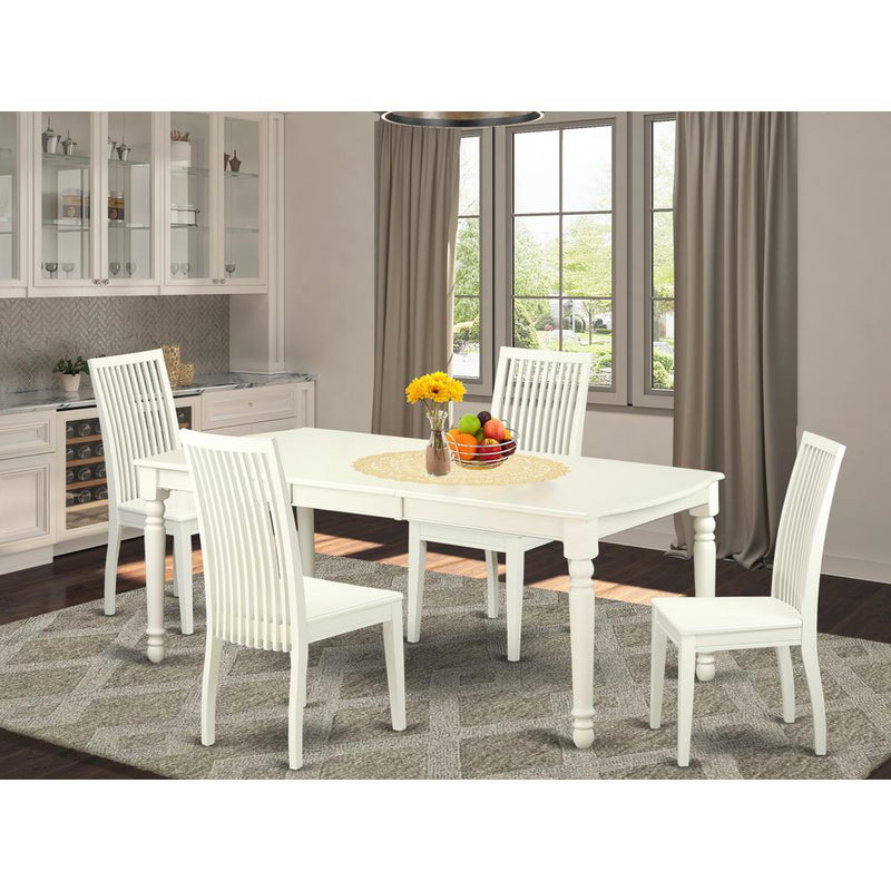 Dining Room Set Linen White DOIP5-LWH-W By East West Furniture | Dining Sets | Modishstore