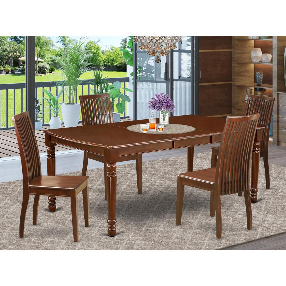 Dining Room Set Mahogany DOIP5-MAH-W By East West Furniture | Dining Sets | Modishstore