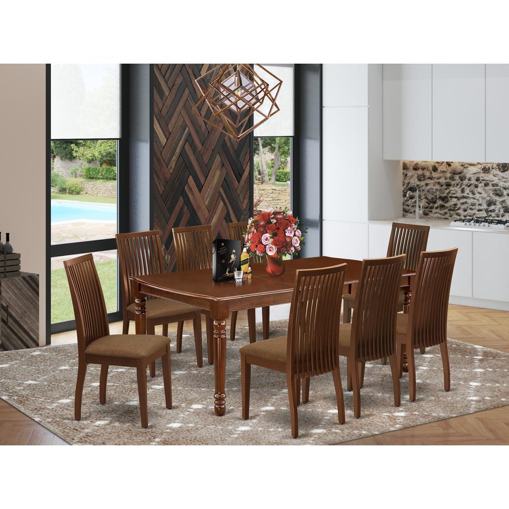 Dining Room Set Mahogany DOIP9-MAH-C By East West Furniture | Dining Sets | Modishstore