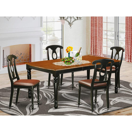 Dining Room Set Black & Cherry DOKE5-BCH-LC By East West Furniture | Dining Sets | Modishstore