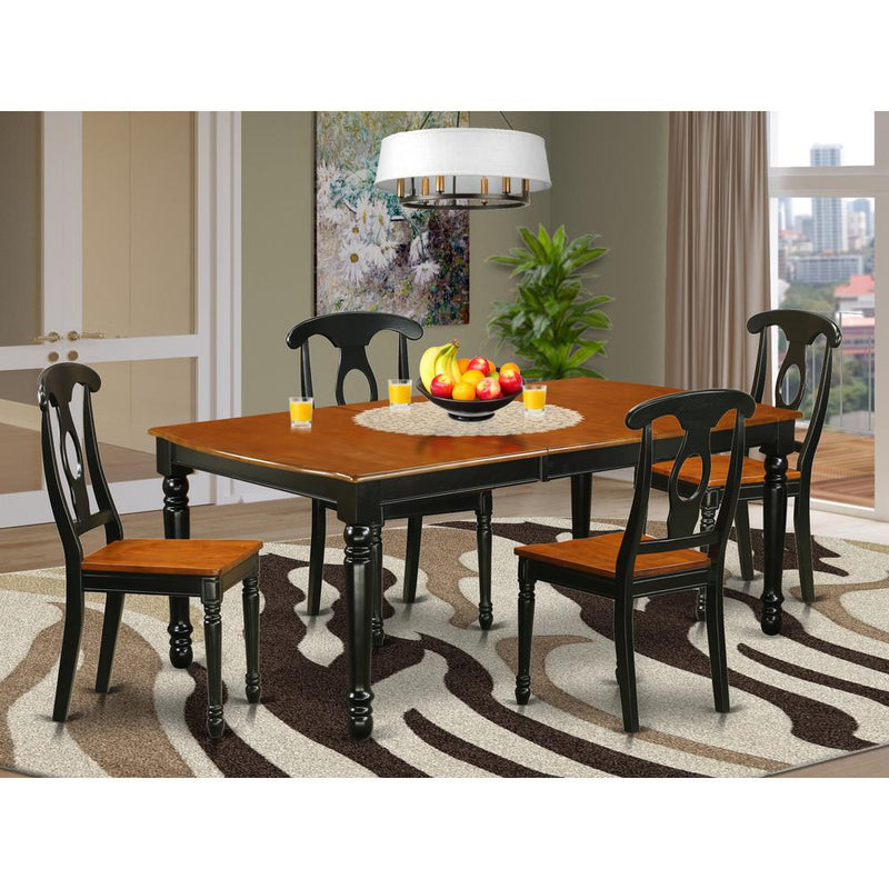 Dining Room Set Black & Cherry DOKE5-BCH-W By East West Furniture | Dining Sets | Modishstore