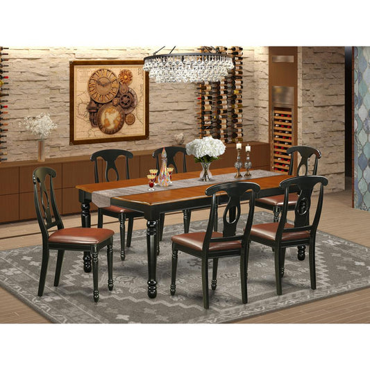 Dining Room Set Black & Cherry DOKE7-BCH-LC By East West Furniture | Dining Sets | Modishstore