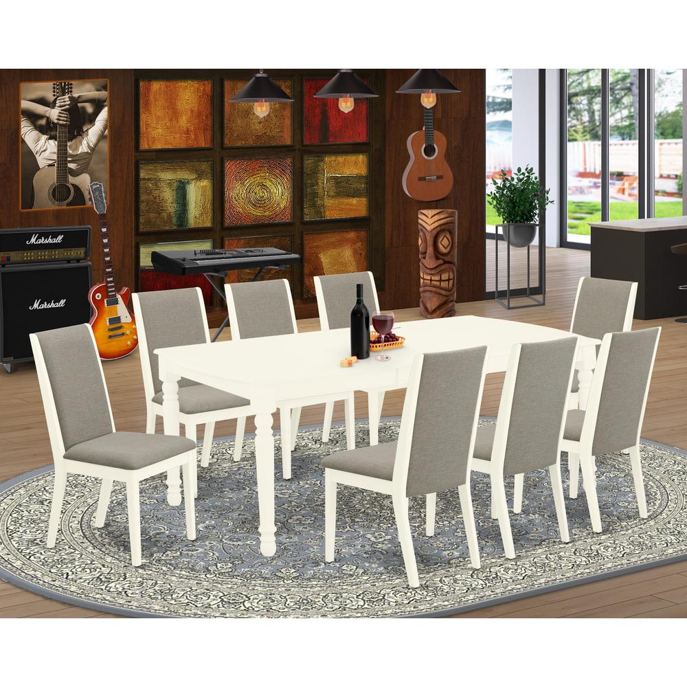 Dining Room Set Linen White DOLA9-LWH-06 By East West Furniture | Dining Sets | Modishstore