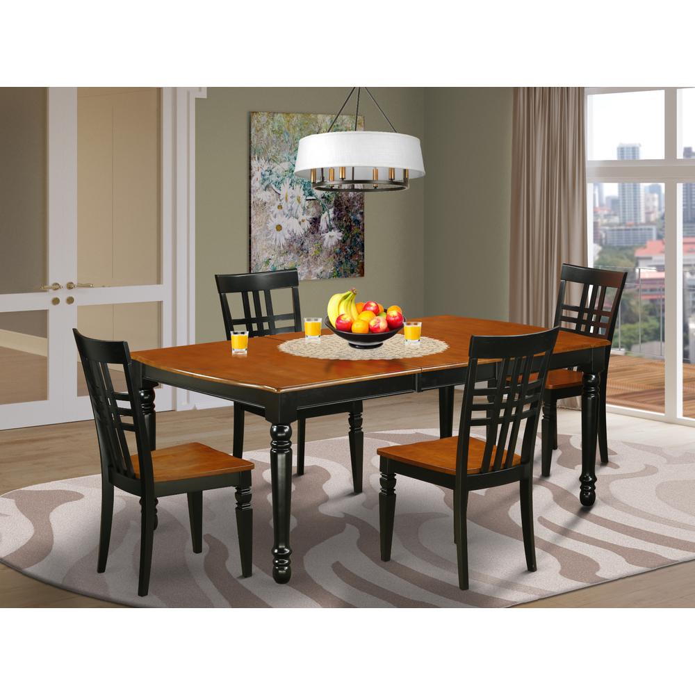 Dining Room Set Black & Cherry DOLG5-BCH-W By East West Furniture | Dining Sets | Modishstore