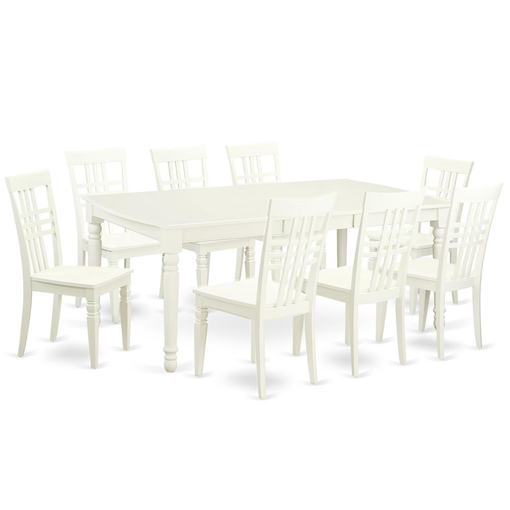 5 Pc Kitchen Tables And Chair Set With A Dining Table And 8 Kitchen Chairs In Linen White By East West Furniture | Dining Sets | Modishstore - 2