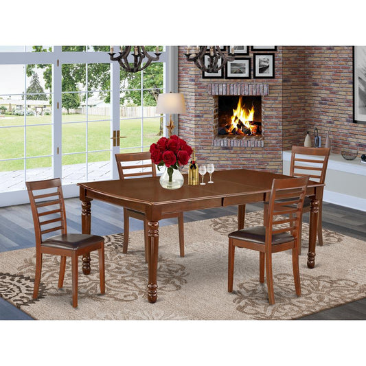 Dining Room Set Mahogany DOML5-MAH-LC By East West Furniture | Dining Sets | Modishstore