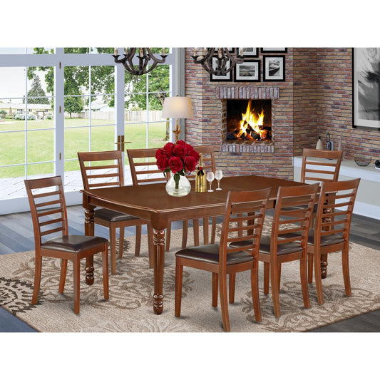 Dining Room Set Mahogany DOML9-MAH-LC By East West Furniture | Dining Sets | Modishstore