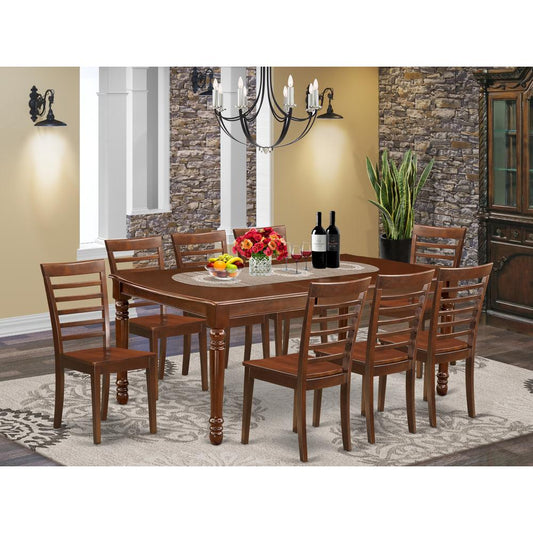 Dining Room Set Mahogany DOML9-MAH-W By East West Furniture | Dining Sets | Modishstore