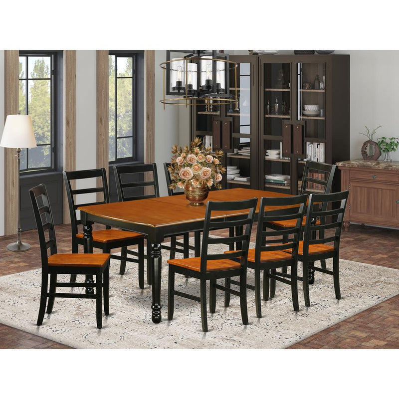 Dining Room Set Black & Cherry DOPF9-BCH-W By East West Furniture | Dining Sets | Modishstore