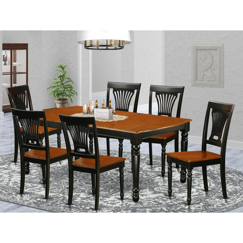 Dining Room Set Black & Cherry DOPL7-BCH-W By East West Furniture | Dining Sets | Modishstore