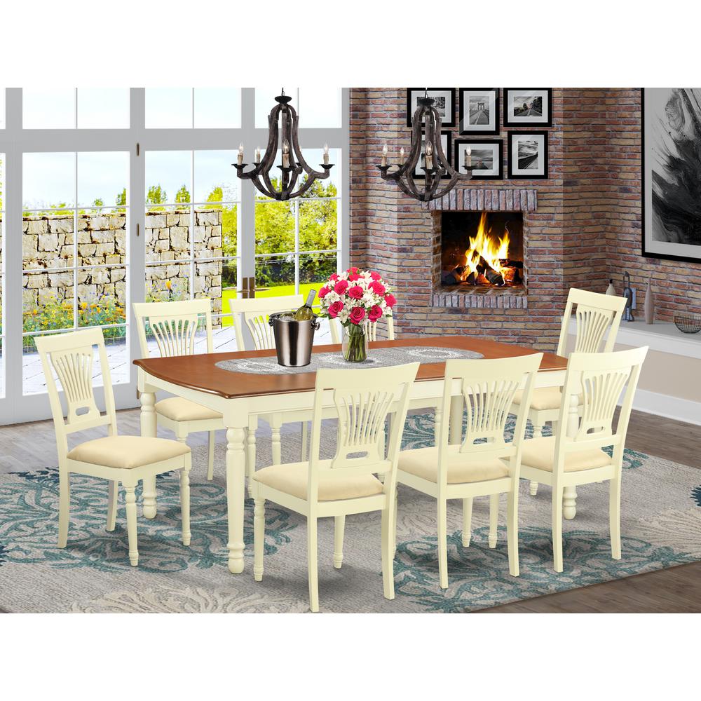 Dopl9-Whi-C 9 Pckitchen Dinette Set -Kitchen Table And 8 Dining Chairs By East West Furniture | Dining Sets | Modishstore - 2