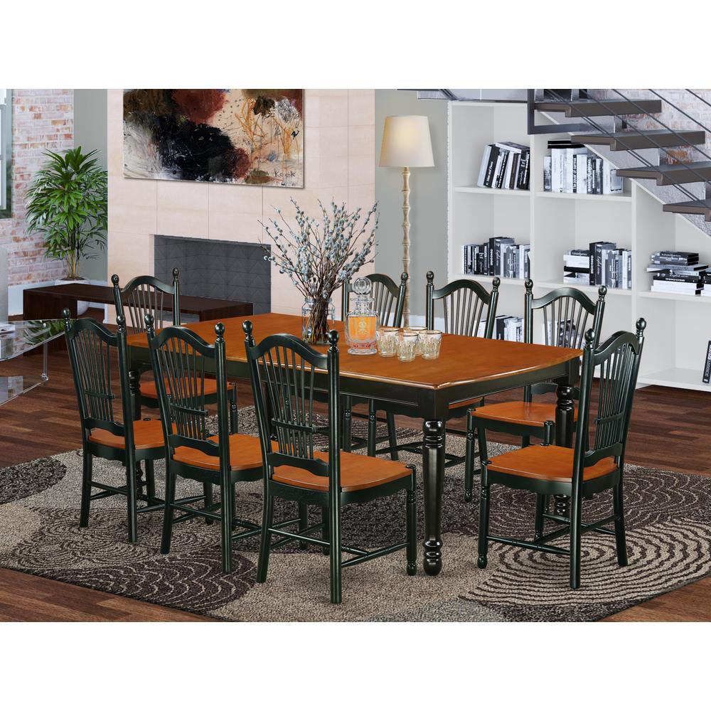 Dining Room Set Black & Cherry DOVE9-BCH-W By East West Furniture | Dining Sets | Modishstore
