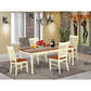 Dining Room Set Buttermilk & Cherry DOWE5-BMK-W By East West Furniture | Dining Sets | Modishstore