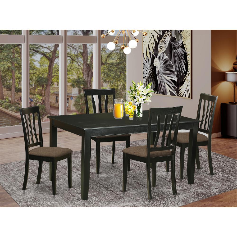 Duan5-Blk-C 5 Pc Table And Chair Set For 4-Dining Table And 4 Dining Chairs By East West Furniture | Dining Sets | Modishstore - 2