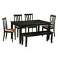 6 Pc Table Set - Dinette Table And 4 Dining Chairs Plus Bench By East West Furniture | Dining Sets | Modishstore - 2