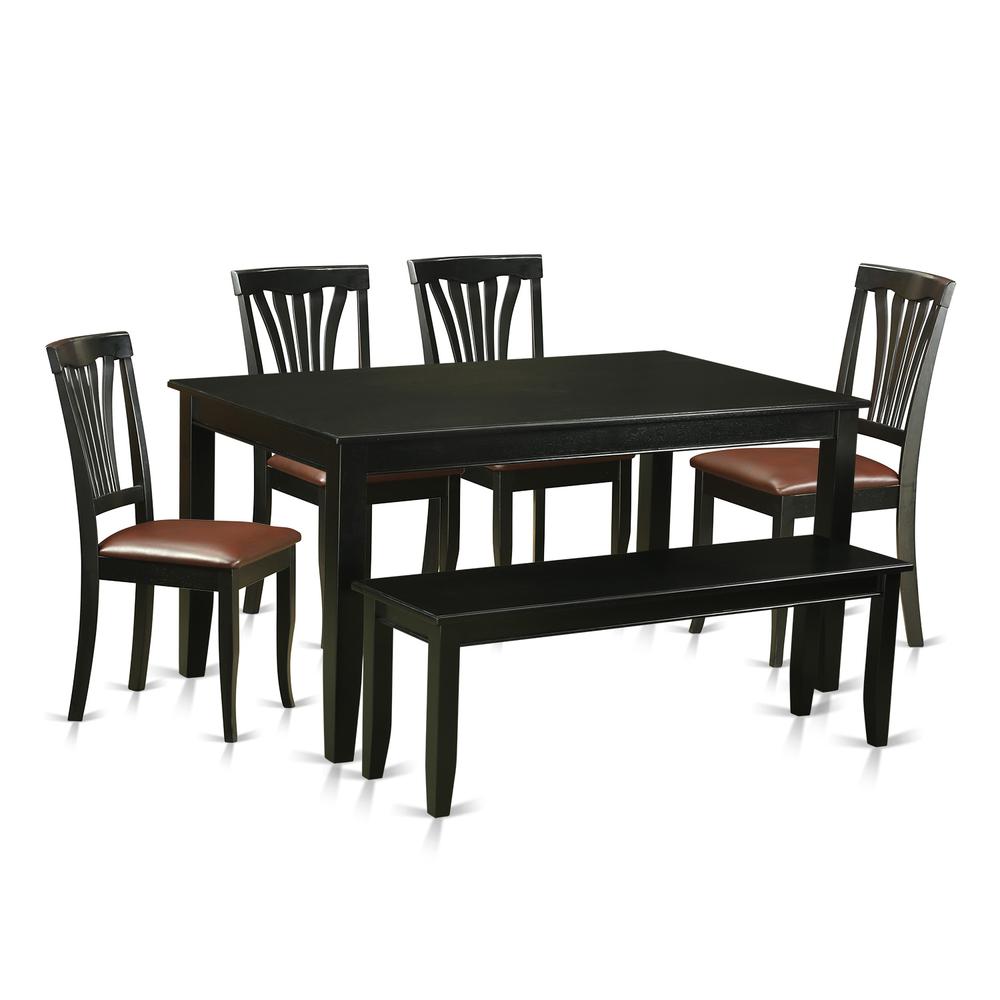 6 Pc Kitchen Nook Dining Set - Kitchen Dinette Table And 4 Dining Chairs Plus Bench By East West Furniture | Dining Sets | Modishstore - 2