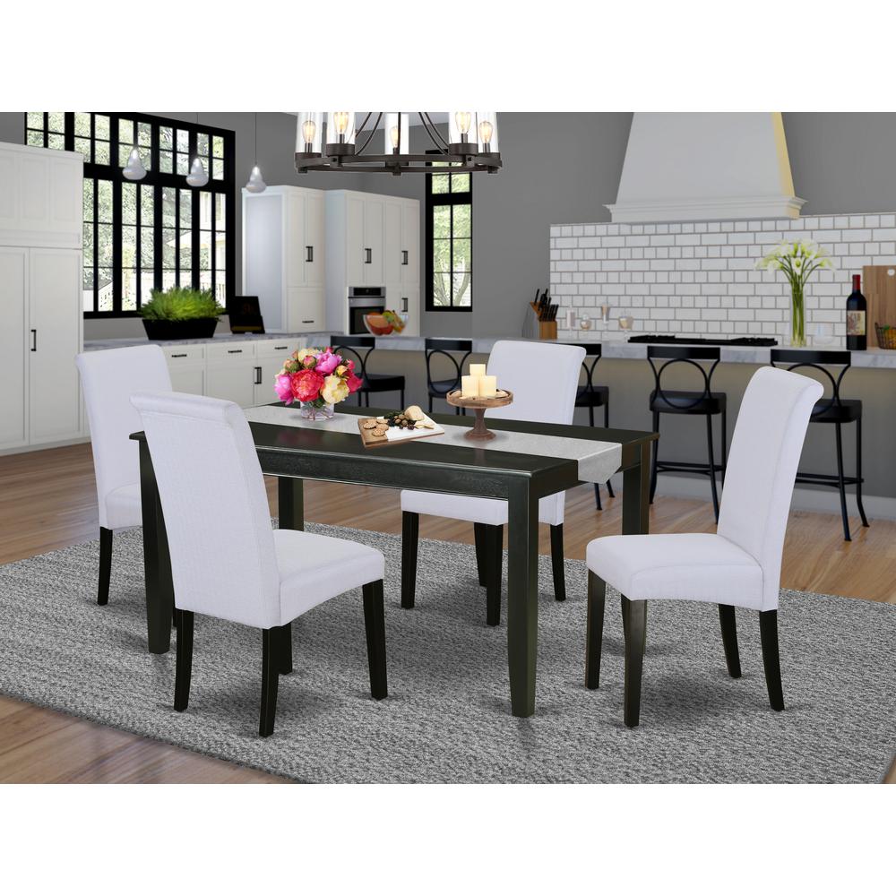 Dining Room Set Black DUBA5-BLK-05 By East West Furniture | Dining Sets | Modishstore