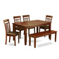 6 Pc Kitchen Table Set With Bench-Kitchen Table And 4 Dinette Chair And Bench By East West Furniture | Dining Sets | Modishstore - 2