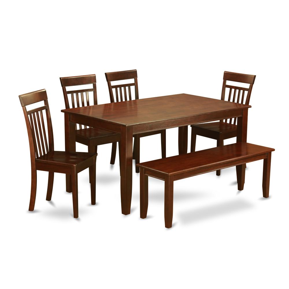 6 Pc Dining Room Set With Bench-Dinette Table And 4 Chairs And Bench By East West Furniture | Dining Sets | Modishstore - 2
