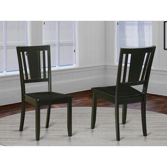 Dudley Dining Chair With Wood Seat In Black Finish, Set Of 2 By East West Furniture | Dining Chairs | Modishstore