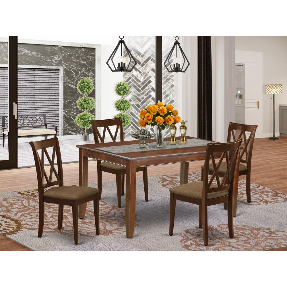 Dining Room Set Mahogany DUCL5-MAH-C By East West Furniture | Dining Sets | Modishstore