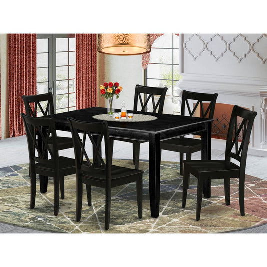 Dining Room Set Black DUCL7-BLK-W By East West Furniture | Dining Sets | Modishstore