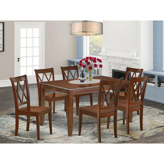 Dining Room Set Mahogany DUCL7-MAH-W By East West Furniture | Dining Sets | Modishstore