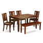 6 Pc Kitchen Table With Bench-Table And 4 Chairs For Dining Room And Bench By East West Furniture | Dining Sets | Modishstore - 2