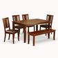 6 Pc Dining Room Set-With Bench Kitchen Table Set -Table And 4 Dining Chairs And Bench By East West Furniture | Dining Sets | Modishstore - 2
