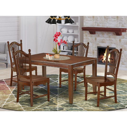 Dining Room Set Mahogany DUDO5-MAH-W By East West Furniture | Dining Sets | Modishstore