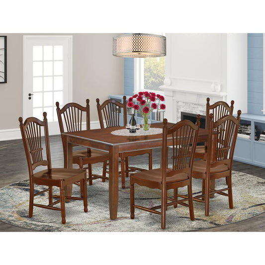 Dining Room Set Mahogany DUDO7-MAH-W By East West Furniture | Dining Sets | Modishstore
