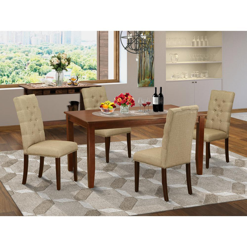 Dining Room Set Mahogany DUEL5-MAH-16 By East West Furniture | Dining Sets | Modishstore