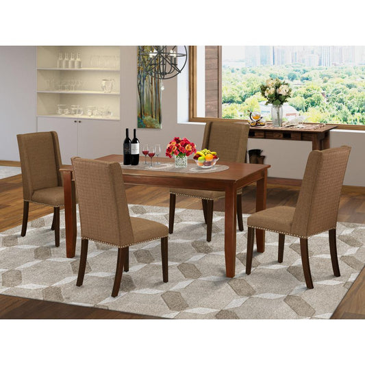 Dining Room Set Mahogany DUFL5-MAH-18 By East West Furniture | Dining Sets | Modishstore