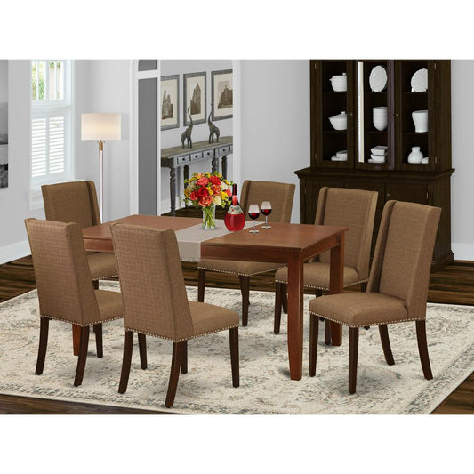 Dining Room Set Mahogany DUFL7 - MAH - 18 By East West Furniture | Dining Sets | Modishstore