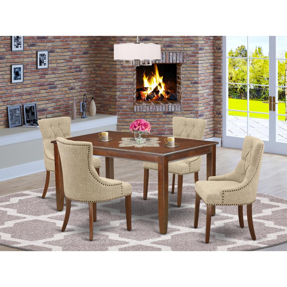 Dining Room Set Mahogany DUFR5-MAH-05 By East West Furniture | Dining Sets | Modishstore