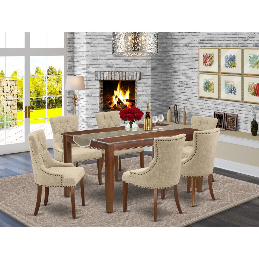 Dining Room Set Mahogany DUFR7-MAH-05 By East West Furniture | Dining Sets | Modishstore